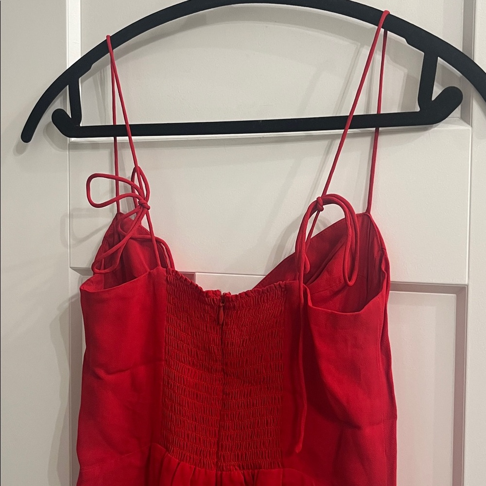 Reformation Kourtney Dress in Cherry Red - Picture 13 of 14